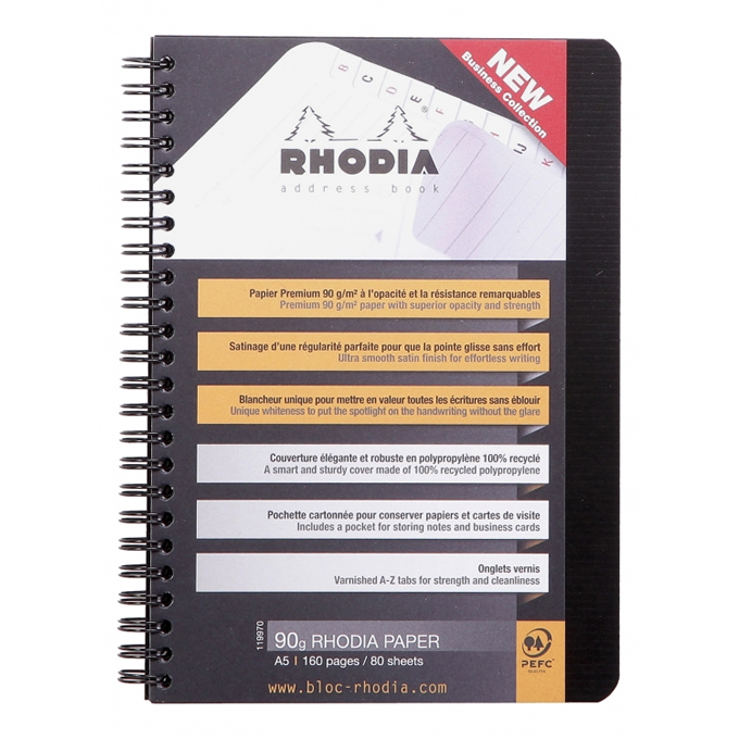 Exabook Rhodia Cahier OrgANISation RI A4+ 160p séyès C - - - Librairies  Autrement